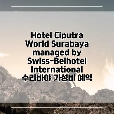 Hotel Ciputra World Surabaya managed by Swiss-Belhotel International 수라바야 가성비 예약