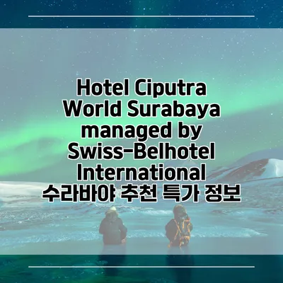 Hotel Ciputra World Surabaya managed by Swiss-Belhotel International 수라바야 추천 특가 정보