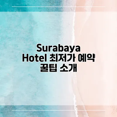 Surabaya Hotel 최저가 예약 꿀팁 소개