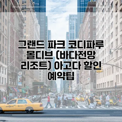 그랜드 파크 코디파루 몰디브 (바다전망 리조트) 아고다 할인 예약팁