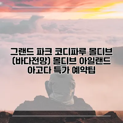 그랜드 파크 코디파루 몰디브 (바다전망) 몰디브 아일랜드 아고다 특가 예약팁
