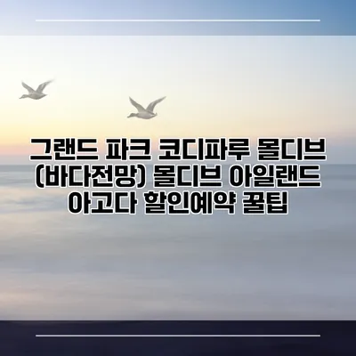 그랜드 파크 코디파루 몰디브 (바다전망) 몰디브 아일랜드 아고다 할인예약 꿀팁