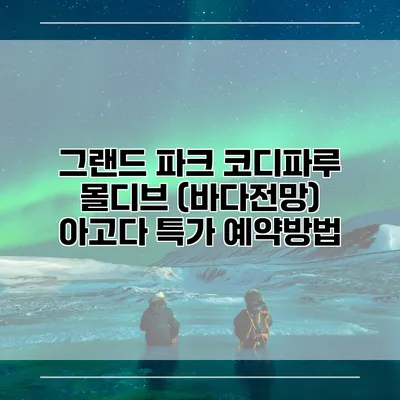 그랜드 파크 코디파루 몰디브 (바다전망) 아고다 특가 예약방법
