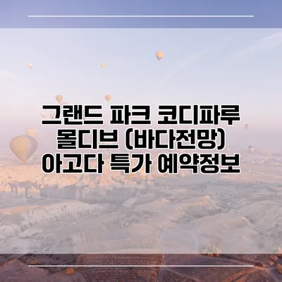 그랜드 파크 코디파루 몰디브 (바다전망) 아고다 특가 예약정보