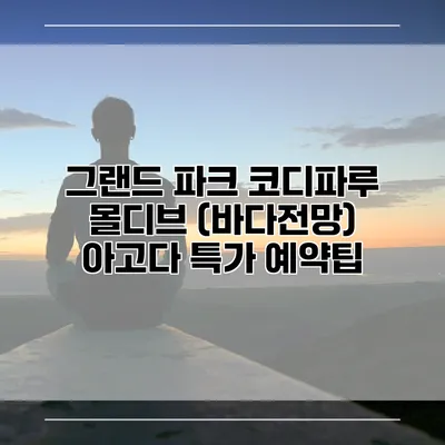 그랜드 파크 코디파루 몰디브 (바다전망) 아고다 특가 예약팁