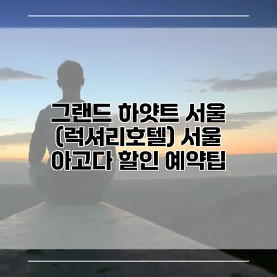 그랜드 하얏트 서울 (럭셔리호텔) 서울 아고다 할인 예약팁