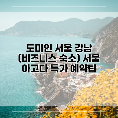 도미인 서울 강남 (비즈니스 숙소) 서울 아고다 특가 예약팁