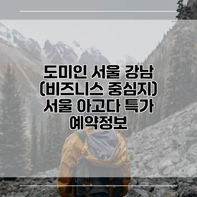 도미인 서울 강남 (비즈니스 중심지) 서울 아고다 특가 예약정보