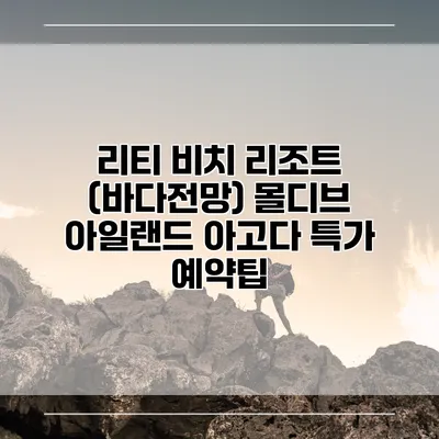 리티 비치 리조트 (바다전망) 몰디브 아일랜드 아고다 특가 예약팁