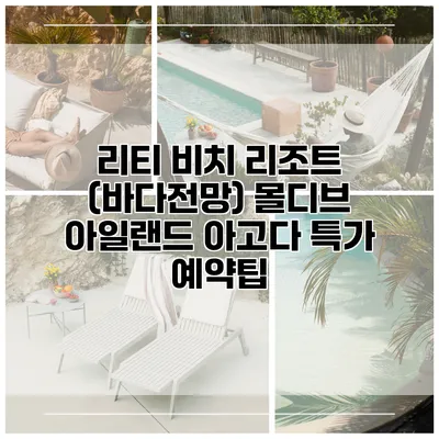 리티 비치 리조트 (바다전망) 몰디브 아일랜드 아고다 특가 예약팁