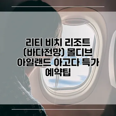리티 비치 리조트 (바다전망) 몰디브 아일랜드 아고다 특가 예약팁