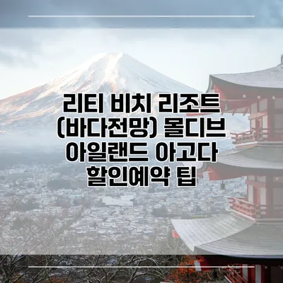 리티 비치 리조트 (바다전망) 몰디브 아일랜드 아고다 할인예약 팁