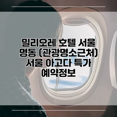 밀리오레 호텔 서울 명동 (관광명소근처) 서울 아고다 특가 예약정보
