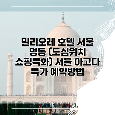 밀리오레 호텔 서울 명동 (도심위치 쇼핑특화) 서울 아고다 특가 예약방법