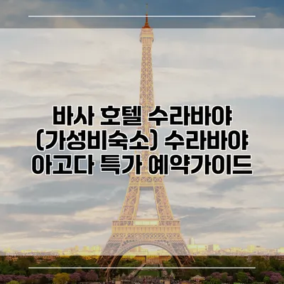 바사 호텔 수라바야 (가성비숙소) 수라바야 아고다 특가 예약가이드