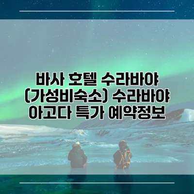 바사 호텔 수라바야 (가성비숙소) 수라바야 아고다 특가 예약정보