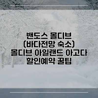 밴도스 몰디브 (바다전망 숙소) 몰디브 아일랜드 아고다 할인예약 꿀팁