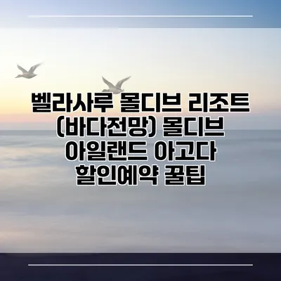 벨라사루 몰디브 리조트 (바다전망) 몰디브 아일랜드 아고다 할인예약 꿀팁