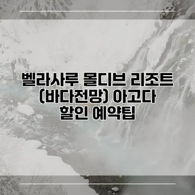 벨라사루 몰디브 리조트 (바다전망) 아고다 할인 예약팁
