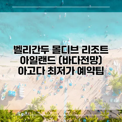 벨리간두 몰디브 리조트 아일랜드 (바다전망) 아고다 최저가 예약팁