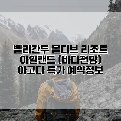 벨리간두 몰디브 리조트 아일랜드 (바다전망) 아고다 특가 예약정보