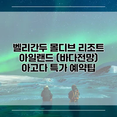 벨리간두 몰디브 리조트 아일랜드 (바다전망) 아고다 특가 예약팁