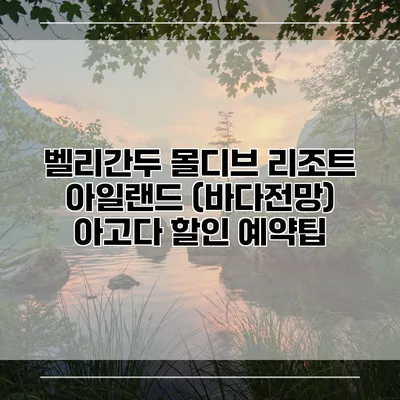 벨리간두 몰디브 리조트 아일랜드 (바다전망) 아고다 할인 예약팁