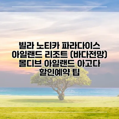 빌라 노티카 파라다이스 아일랜드 리조트 (바다전망) 몰디브 아일랜드 아고다 할인예약 팁