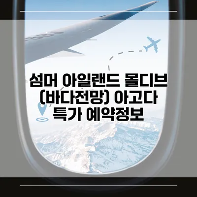 섬머 아일랜드 몰디브 (바다전망) 아고다 특가 예약정보