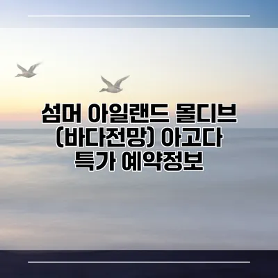 섬머 아일랜드 몰디브 (바다전망) 아고다 특가 예약정보