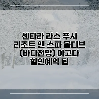 센타라 라스 푸시 리조트 앤 스파 몰디브 (바다전망) 아고다 할인예약 팁
