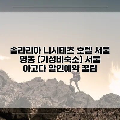 솔라리아 니시테츠 호텔 서울 명동 (가성비숙소) 서울 아고다 할인예약 꿀팁