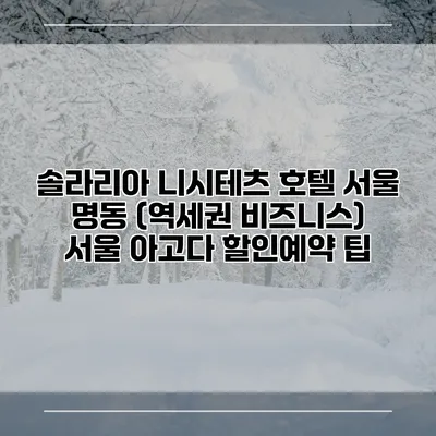 솔라리아 니시테츠 호텔 서울 명동 (역세권 비즈니스) 서울 아고다 할인예약 팁