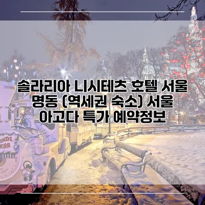 솔라리아 니시테츠 호텔 서울 명동 (역세권 숙소) 서울 아고다 특가 예약정보