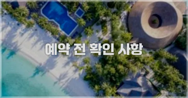 예약 전 확인 사항