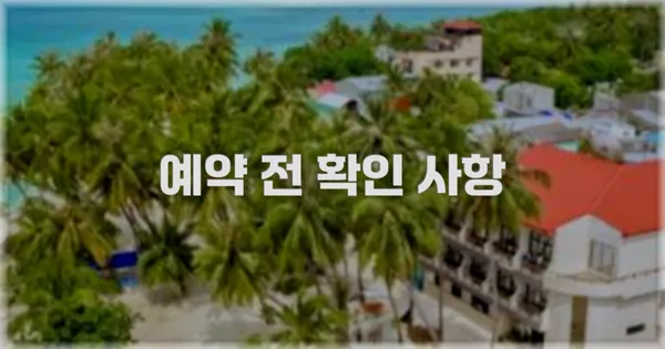 예약 전 확인 사항