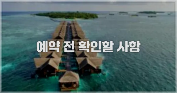 예약 전 확인할 사항