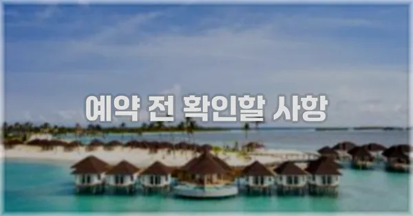 예약 전 확인할 사항