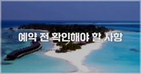 예약 전 확인해야 할 사항