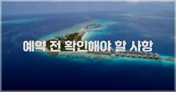 예약 전 확인해야 할 사항