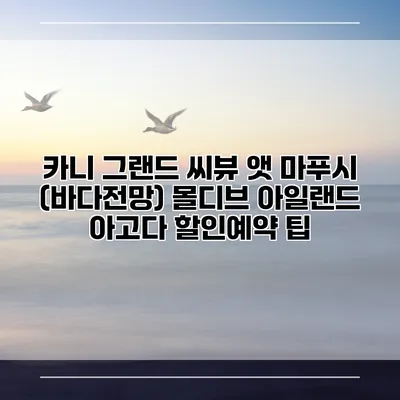 카니 그랜드 씨뷰 앳 마푸시 (바다전망) 몰디브 아일랜드 아고다 할인예약 팁