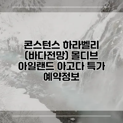 콘스턴스 하라벨리 (바다전망) 몰디브 아일랜드 아고다 특가 예약정보