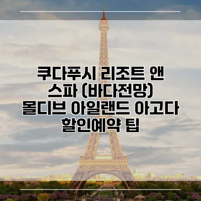 쿠다푸시 리조트 앤 스파 (바다전망) 몰디브 아일랜드 아고다 할인예약 팁