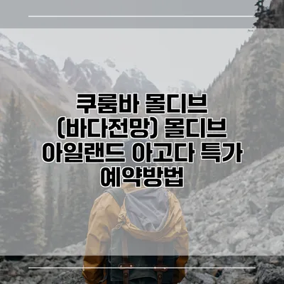 쿠룸바 몰디브 (바다전망) 몰디브 아일랜드 아고다 특가 예약방법
