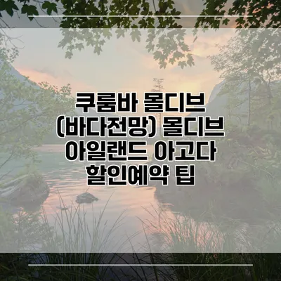 쿠룸바 몰디브 (바다전망) 몰디브 아일랜드 아고다 할인예약 팁