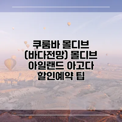 쿠룸바 몰디브 (바다전망) 몰디브 아일랜드 아고다 할인예약 팁