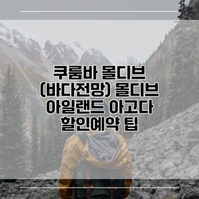 쿠룸바 몰디브 (바다전망) 몰디브 아일랜드 아고다 할인예약 팁