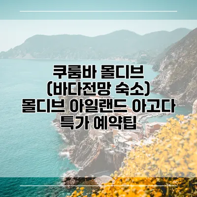 쿠룸바 몰디브 (바다전망 숙소) 몰디브 아일랜드 아고다 특가 예약팁