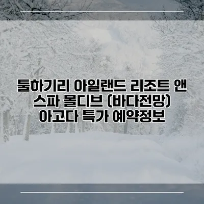 툴하기리 아일랜드 리조트 앤 스파 몰디브 (바다전망) 아고다 특가 예약정보
