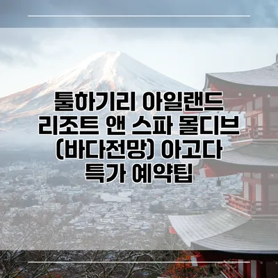툴하기리 아일랜드 리조트 앤 스파 몰디브 (바다전망) 아고다 특가 예약팁